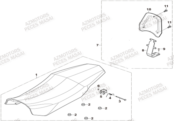 Selle MASAI Pièces Quad A750 IX EPS