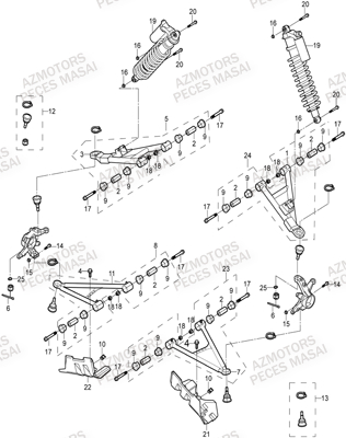 Suspension Avant MASAI Pièces Quad A750 IX EPS