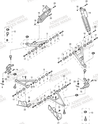 SUSPENSION AVANT AZMOTORS MASAI A750 IX