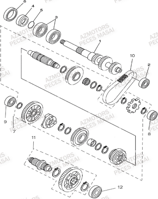 TRANSMISSION MASAI Pièces Quad A750 IX EPS