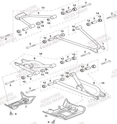 Triangles Arriere MASAI Pièces Quad A750 IX EPS