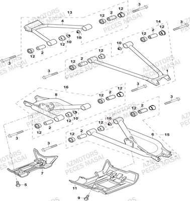 TRIANGLES ARRIERE pour MASAI A750 IX