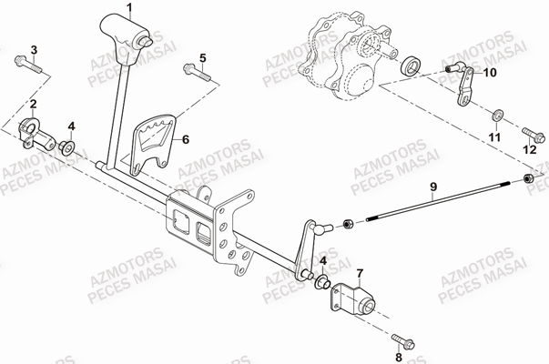 Tringlerie De Vitesses MASAI Pièces Quad A750 IX EPS