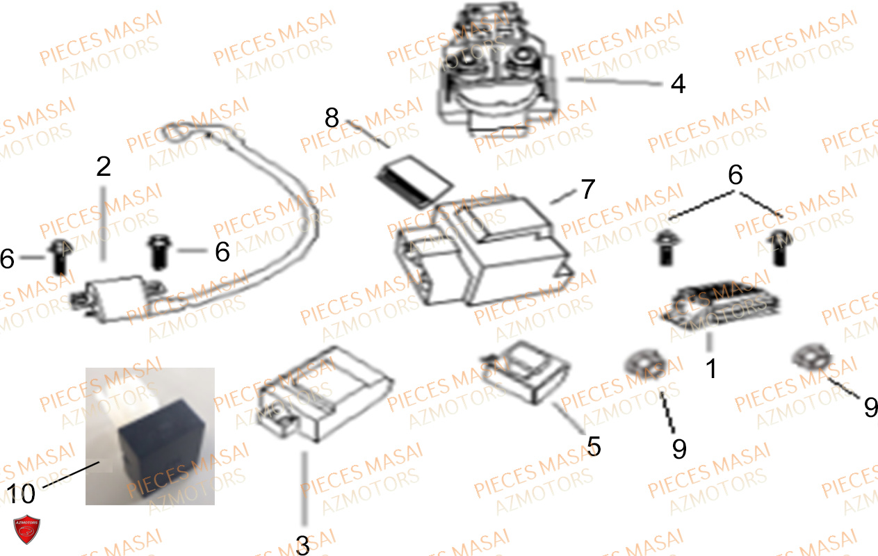 Composants Electroniques MASAI Pièces Moto BLACKCAFE_125cc Carbu