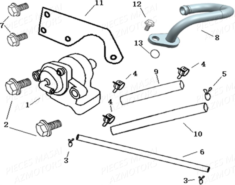 RECYCLAGE AIR AZMOTORS MASAI BLACKCAFE 125