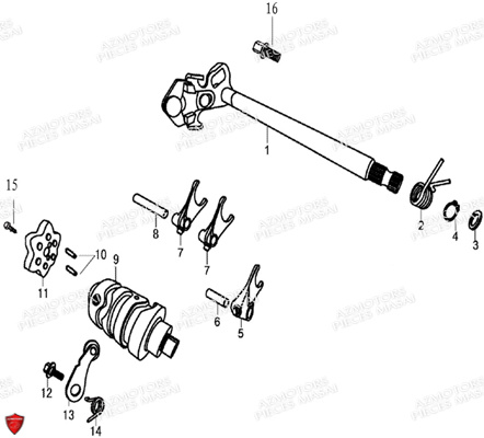 SELECTION DE VITESSES AZMOTORS MASAI BLACKCAFE 125