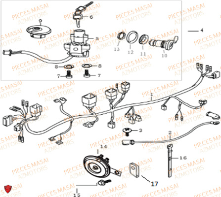 Systeme Electrique MASAI Pièces Moto BLACKCAFE_125cc Carbu