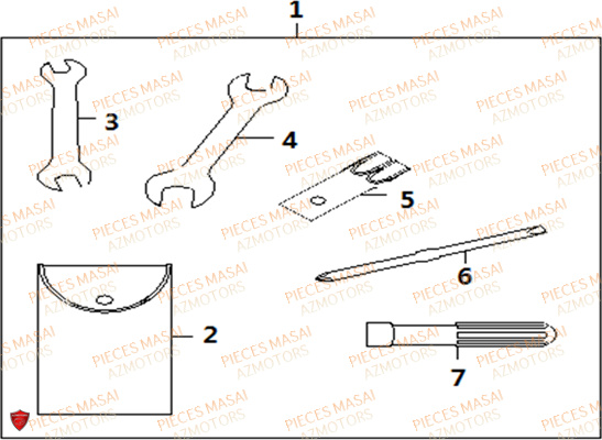 Trousse A Outils MASAI Pièces Moto BLACKCAFE_125cc Carbu