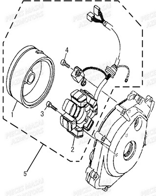 Alternateur MASAI Pièces Moto Black Rod 125cc