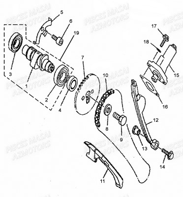 Arbre A Cames MASAI Pièces Moto Black Rod 125cc