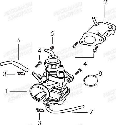 Carburateur MASAI Pièces Moto Black Rod 125cc