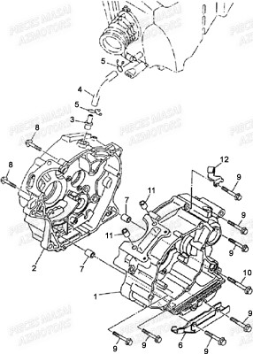 Carter Moteur MASAI Pièces Moto BLACK ROD 125cc