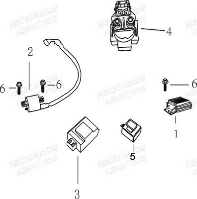Composants Electroniques MASAI Pièces Moto BLACK ROD 125cc