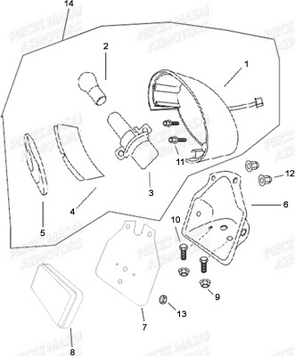 Eclairage Arriere MASAI Pièces Moto Black Rod 125cc