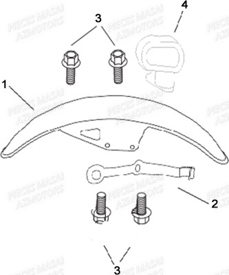 Garde Boue Avant MASAI Pièces Moto Black Rod 125cc