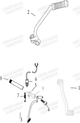 Pedale Frein MASAI Pièces Moto BLACK ROD 125cc