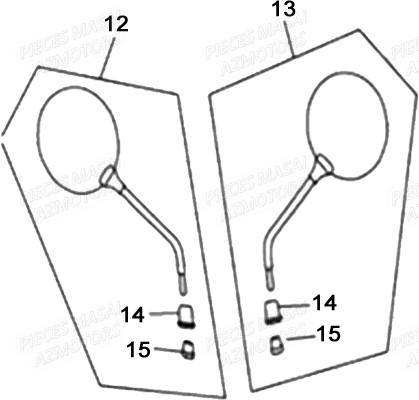 Retroviseurs MASAI Pièces Moto Black Rod 125cc