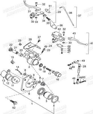 Systeme De Frein MASAI Pièces Moto Black Rod 125cc