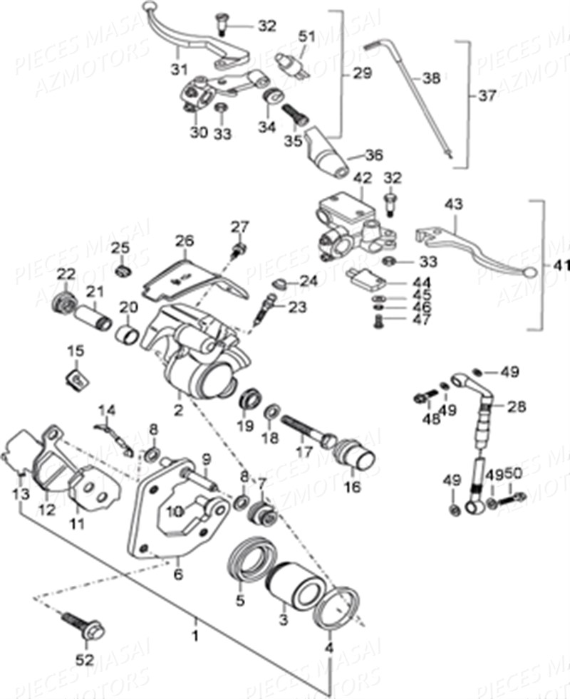 SYSTEME DE FREINAGE AZMOTORS MASAI BLACK ROD 125