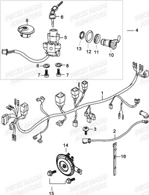 Systeme Electrique MASAI Pièces Moto Black Rod 125cc