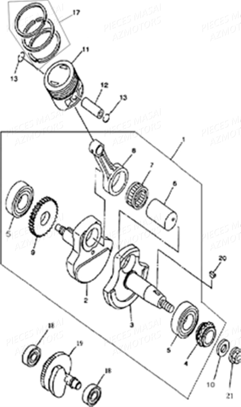 VILEBREQUIN PISTON AZMOTORS MASAI BLACK ROD 125
