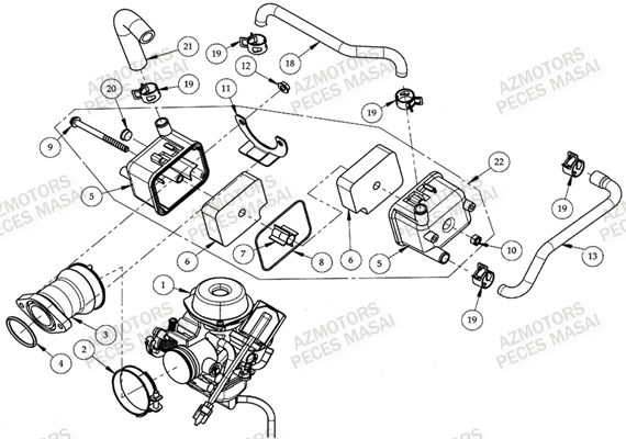 CARBURATEUR AZMOTORS MASAI D360R