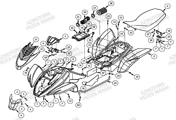 Carrosserie MASAI Pièces Quad D360 R