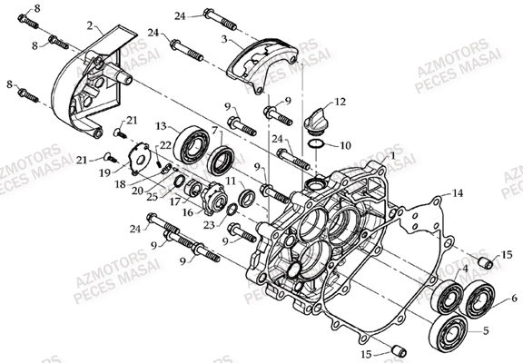 Carter De Boite De Vitesse MASAI Pièces Quad D360 R