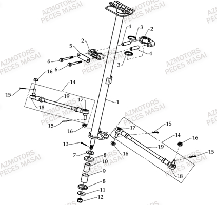 Colonne De Direction AZMOTORS Pièces Quad D360 R