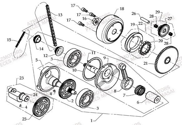 Embiellage AZMOTORS Pièces Quad D360 R