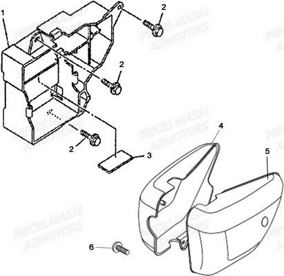 Carrosseries Laterales MASAI Pièces Moto DARK ROD 125cc