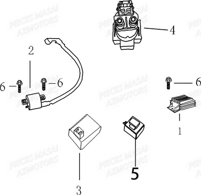 Composants Electroniques MASAI Pièces Moto DARK ROD 125cc