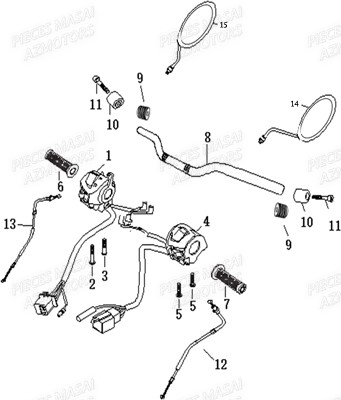 Guidon MASAI Pièces Moto DARK ROD 125cc