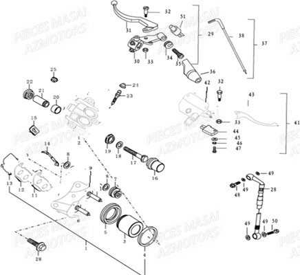 Systeme De Frein MASAI Pièces Moto DARK ROD 125cc