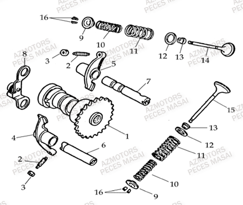 Arbre A Cames MASAI Pièces Quad L150 A150 Ultimate