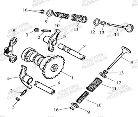 ARBRE A CAMES AZMOTORS MASAI L150 A150 ULTIMATE