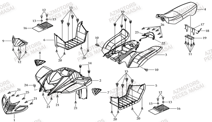 Carrosserie MASAI Pièces Quad L150 A150 Ultimate