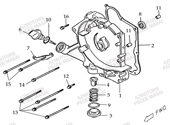 CARTER_MOTEUR_DROIT MASAI Pièces Quad A150 ULTIMATE-L150