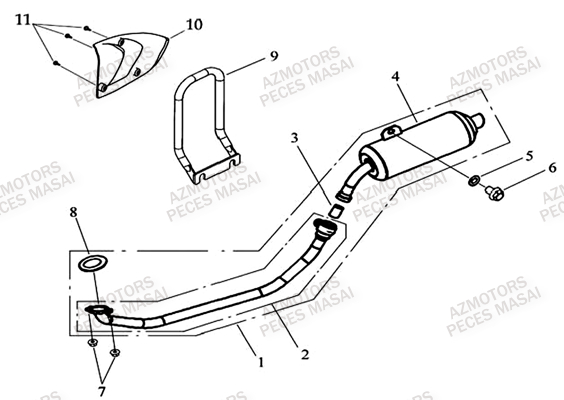 Echappement MASAI Pièces Quad L150 A150 Ultimate