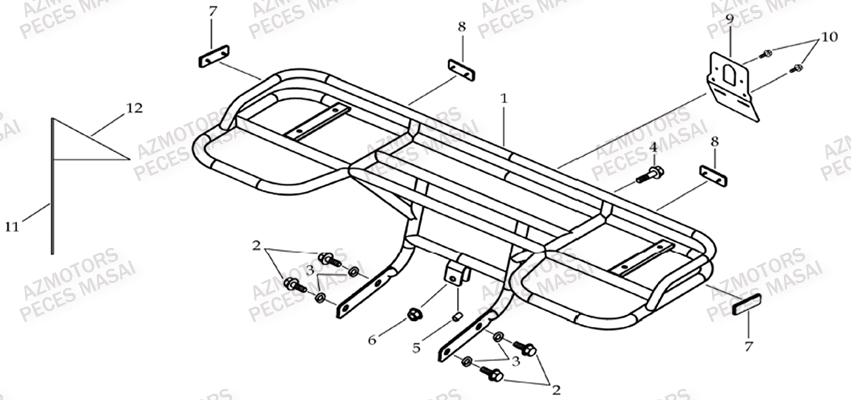 Porte Bagages Arriere MASAI Pièces Quad L150 A150 Ultimate