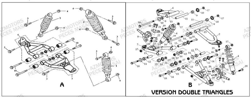 Suspensions MASAI Pièces Quad L150 A150 Ultimate
