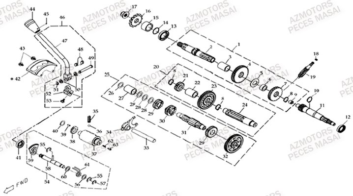 TRANSMISSION AZMOTORS MASAI L150 A150 ULTIMATE