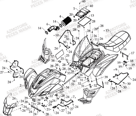 Carrosserie AZMOTORS Pièces Quad R460 DRIFT