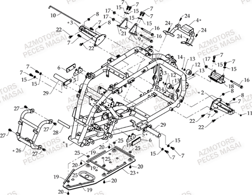 Chassis MASAI Pièces Quad R460 DRIFT