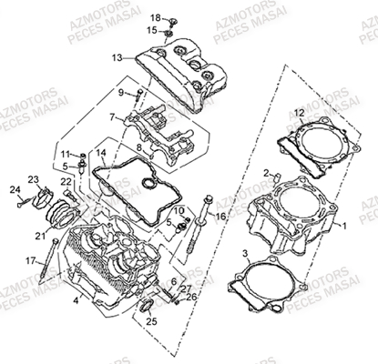 Cylindre MASAI Pièces Quad R460 DRIFT