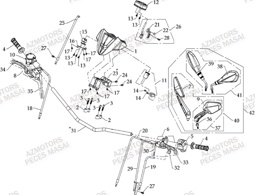 Guidon MASAI Pièces Quad R460 DRIFT