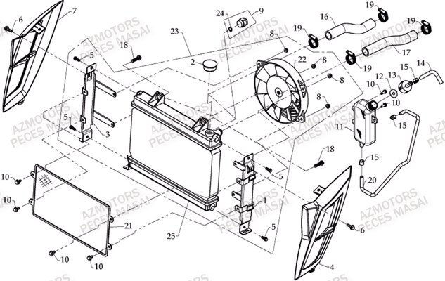 Refroidissement AZMOTORS Pièces Quad R460 DRIFT