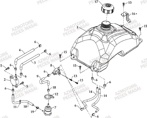 Reservoir AZMOTORS Pièces Quad R460 DRIFT