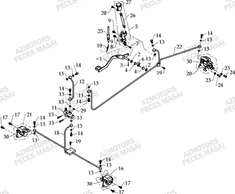 Systeme De Frein AZMOTORS Pièces Quad R460 DRIFT