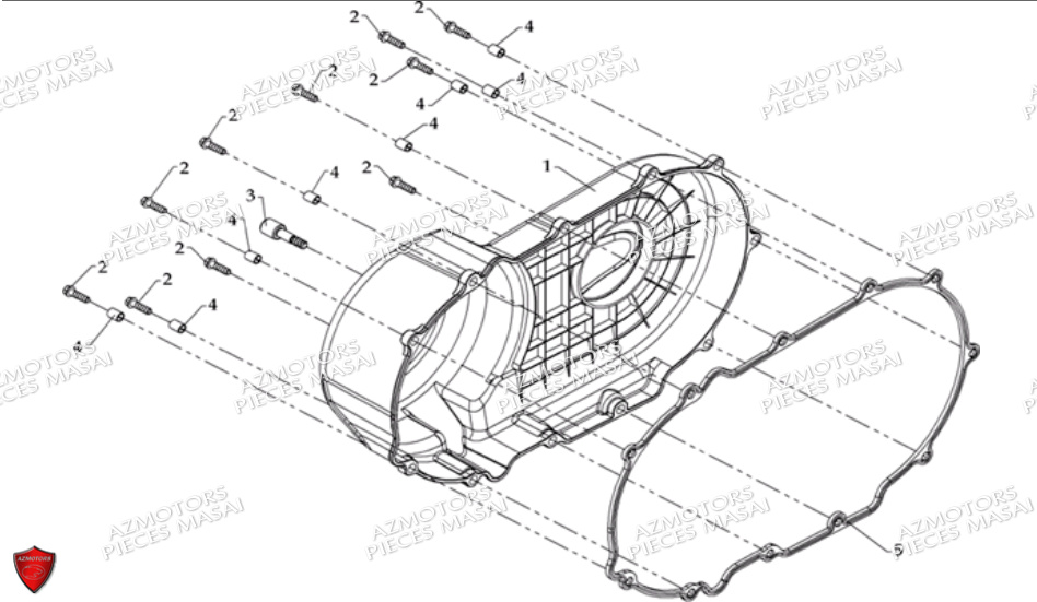 Cache Carter Moteur Droit MASAI Pièces Quad S600 CROSSOVER